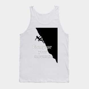 Black and White Mountaineer Climbing the Mountain Tank Top